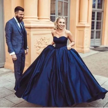 Navy Blue Ball Gown Quinceanera Dresses Vestidos De 15 Anos Sexy Sweetheart 16 Birthday Princess Evening Party Gown
