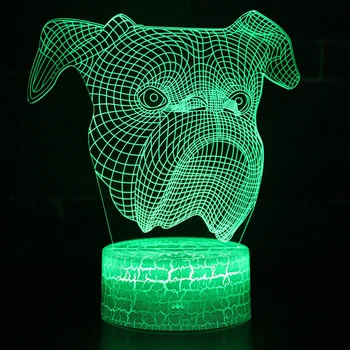 Cartoon Dog Series 3D Night Light Color Touch Stalinė lempa Creative Gift LED84