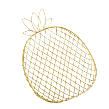 Ananaso formos metalinės vaisių lėkštės Daugkartinio naudojimo dilimui atspari metalinė medžiaga Nuo slydimo slystantis užkandžių dubuo Indai virtuvės dropship'ui