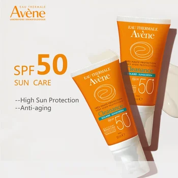 Original Avene Face Suncreen Gaivinantis dvigubos priežiūros aliejus ir spuogų kontrolė SPF50+Anti UV apsauga nuo saulės aliejaus spuogų odai 50ml