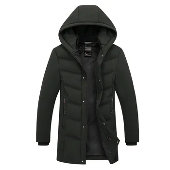Winter New Men's Long Down Jacket Youth Thickening Tooling Coat