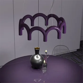 švedų oblure U formos pakabinamas šviesus asmeniškumas Ilga metalinė valgomojo lempa Svetainės miegamojo studijos dizainerio art deco lempa