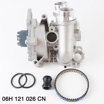 OE 06H121026 Aliuminio lydinio vandens siurblio termostato komplektas EA888 skirtas Passat Golf MK5 MK6 Tiguan Jetta A4 A6 Q5 A5 1.8T 2.0T 06