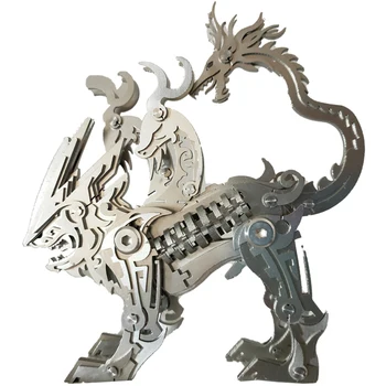 3D dėlionė Chimeros modelio konstravimo rinkiniai Mechaninis metalas Senovės dieviškų žvėrių modeliai 