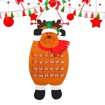 Šventinės 2024 m. kalėdinės dekoracijos namams Kabantis veltinis Advento kalendorius Kalėdų atgalinės atskaitos kalendoriaus pakabukai Kalėdų dekoras