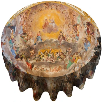 Dangaus šlovės freskos Romos rojuje aplink Koliziejų apvalią staltiesę Ho Me Lili