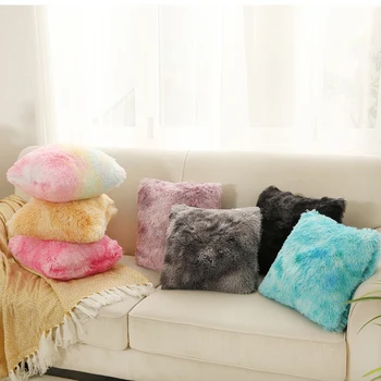 43x43cm Madingas kailio pagalvėlės užvalkalas Kaklaraiščio dažų pagalvės užvalkalas Namų dekoras Dekoratyvinis pagalvės dėklas Svetainė Minkštas pliušinės pagalvėlės užvalkalas